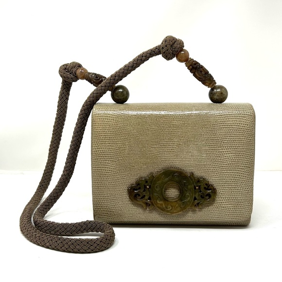 Rafael Sanchez Snake Print Leather Shoulder Crossbody purse, vintage, NWOT - Picture 4 of 12